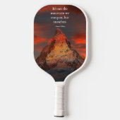 Inspiration Sprichwort Mount Everest Orange Sunris Pickleball Schläger (Rückseite)
