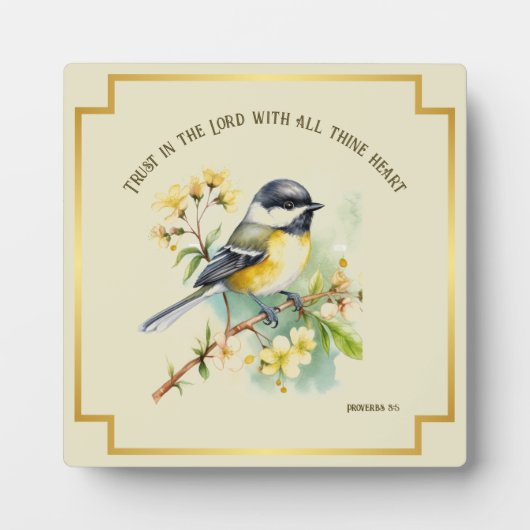 Inspiration Sprichwörter 3:5 Chickadee Art Fotoplatte (Vorderseite)