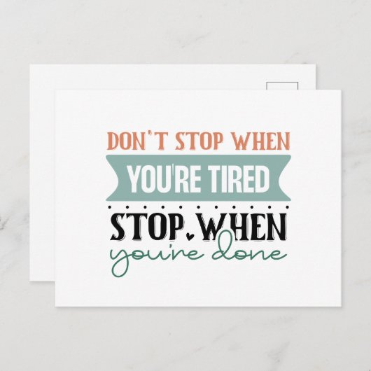 Inspiration stoppt Wortkunst nicht Postkarte (Vorne/Hinten)