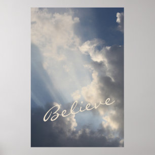 Inspiration Sunbeams Blue Sky Poster
