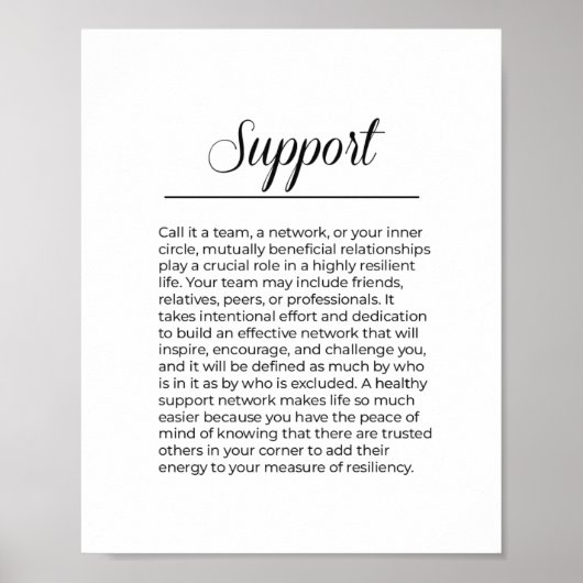 Inspiration-Support Minimalistisch Print Poster (Vorne)