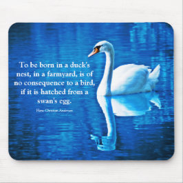 Inspiration Swan Reflection Blau & Weiß Mousepad