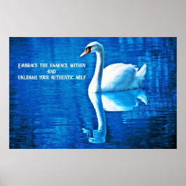 Inspiration Swan Reflection Blau & Weiß Poster