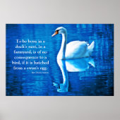 Inspiration Swan Reflection Blau & Weiß Poster (Vorne)