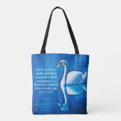 Inspiration Swan Reflection Blau & Weiß Tasche (Rückseite)