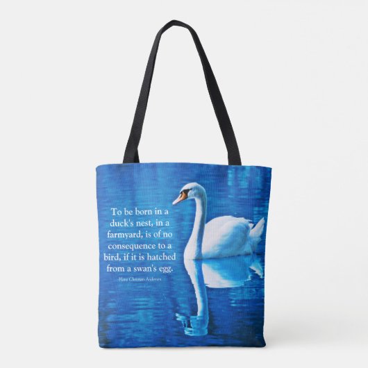 Inspiration Swan Reflection Blau & Weiß Tasche (Rückseite)