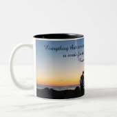 Inspiration Tasse mit Sonnenuntergang und Rumi Zit (Links)