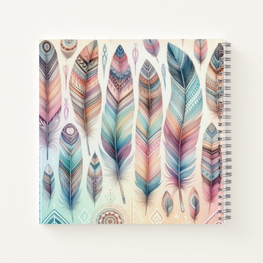 Inspiration Tribal Feather Spiral Notebook Notizblock (Rückseite)