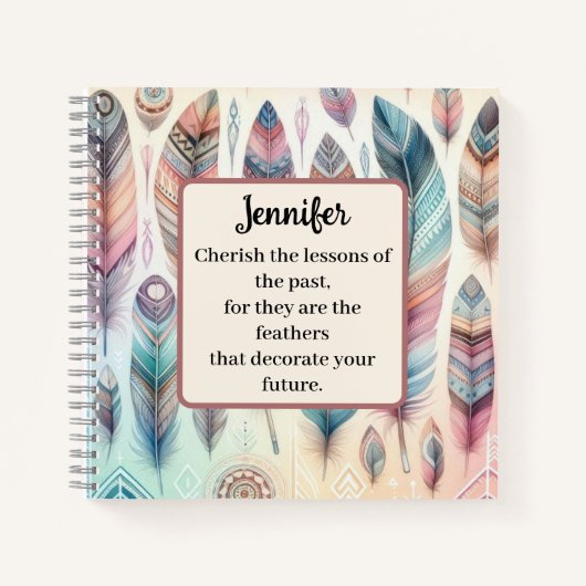 Inspiration Tribal Feather Spiral Notebook Notizblock (Vorderseite)