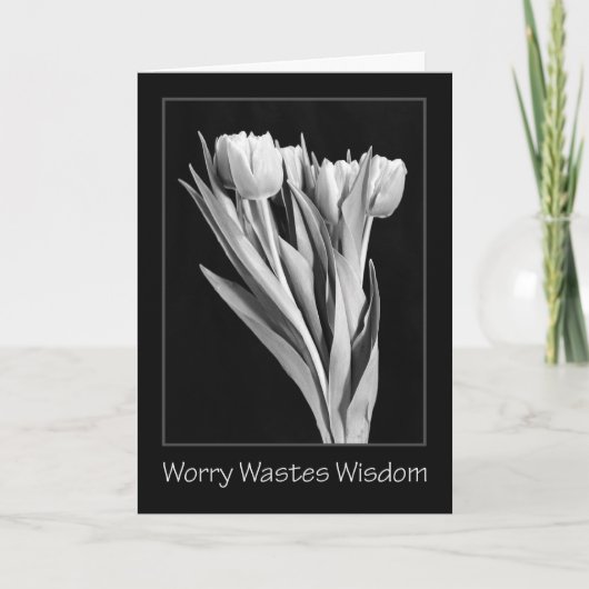 Inspiration - Tulips on Black Greeting Card Karte (Vorderseite)
