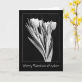 Inspiration - Tulips on Black Greeting Card Karte (Gelbe Blume)