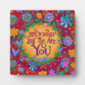 Inspiration und Blumenleben sind harte Zitate Fotoplatte (Vorderseite)