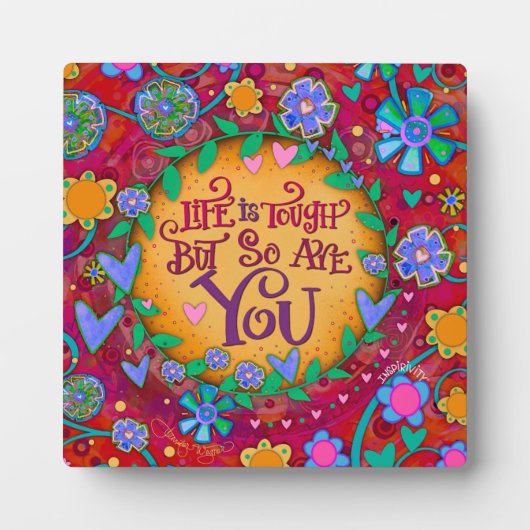 Inspiration und Blumenleben sind harte Zitate Fotoplatte (Vorderseite)