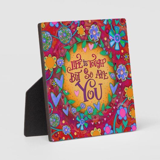 Inspiration und Blumenleben sind harte Zitate Fotoplatte (Vorderseite)