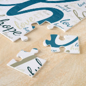 Inspiration und Glaube Text in Blues, Tans Puzzle (Seite)