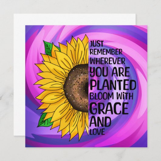 Inspiration und handgezeichnete Sonnenblume (Vorne/Hinten)