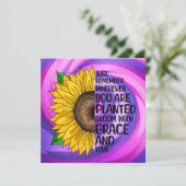 Inspiration und handgezeichnete Sonnenblume (Stehend Vorderseite)