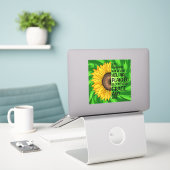 Inspiration und handgezeichnete Sonnenblume Aufkleber (Laptop auf Schreibtisch)