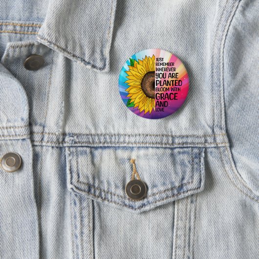 Inspiration und handgezeichnete Sonnenblume Button (Beispiel)