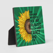 Inspiration und handgezeichnete Sonnenblume Fotoplatte (Vorderseite)