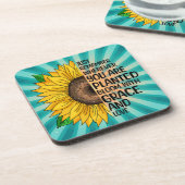 Inspiration und handgezeichnete Sonnenblume Getränkeuntersetzer (Linke Seite)