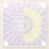 Inspiration und handgezeichnete Sonnenblume Glasuntersetzer (Rückseite)