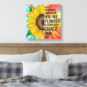 Inspiration und handgezeichnete Sonnenblume Leinwanddruck (Insitu (Schlafzimmer))