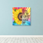 Inspiration und handgezeichnete Sonnenblume Leinwanddruck (Insitu (Holzboden))