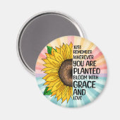 Inspiration und handgezeichnete Sonnenblume Magnet (Vorderseite/Rückseite)