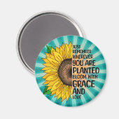 Inspiration und handgezeichnete Sonnenblume Magnet (Vorderseite/Rückseite)