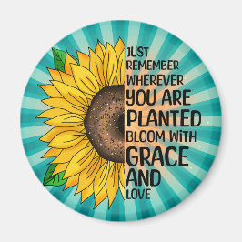 Inspiration und handgezeichnete Sonnenblume Magnet