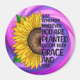 Inspiration und handgezeichnete Sonnenblume Magnet