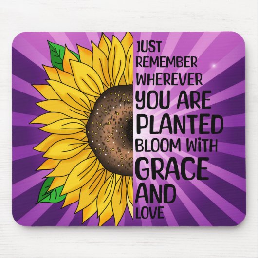 Inspiration und handgezeichnete Sonnenblume Mousepad (Vorne)