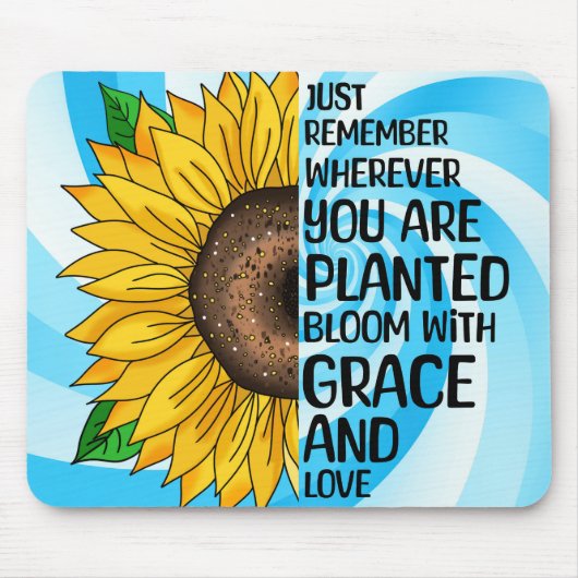 Inspiration und handgezeichnete Sonnenblume Mousepad (Vorne)