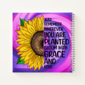 Inspiration und handgezeichnete Sonnenblume Notizblock (Rückseite)