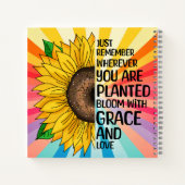 Inspiration und handgezeichnete Sonnenblume Notizblock (Rückseite)