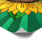 Inspiration und handgezeichnete Sonnenblume Poster (Ecke)