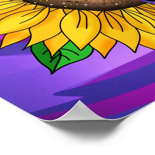 Inspiration und handgezeichnete Sonnenblume Poster (Ecke)