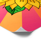 Inspiration und handgezeichnete Sonnenblume Poster (Ecke)