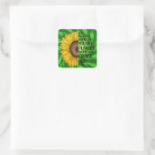 Inspiration und handgezeichnete Sonnenblume Quadratischer Aufkleber (Tasche)
