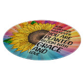 Inspiration und handgezeichnete Sonnenblume Schneidebrett (Ecke)