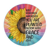 Inspiration und handgezeichnete Sonnenblume Schneidebrett (Vorderseite)