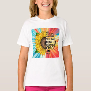 Inspiration und handgezeichnete Sonnenblume T-Shirt