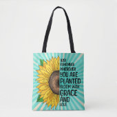 Inspiration und handgezeichnete Sonnenblume Tasche (Vorderseite)