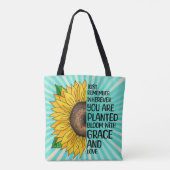 Inspiration und handgezeichnete Sonnenblume Tasche (Rückseite)