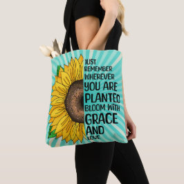 Inspiration und handgezeichnete Sonnenblume Tasche