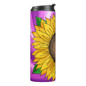 Inspiration und handgezeichnete Sonnenblume Thermosbecher (Nach links gedreht)