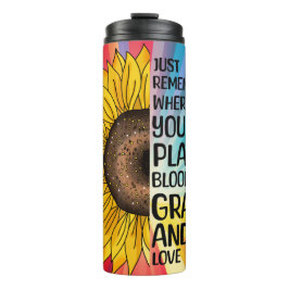 Inspiration und handgezeichnete Sonnenblume Thermosbecher