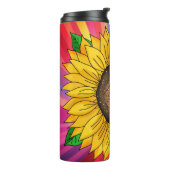 Inspiration und handgezeichnete Sonnenblume Thermosbecher (Nach links gedreht)