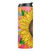 Inspiration und handgezeichnete Sonnenblume Thermosbecher (Nach links gedreht)